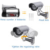 2pcs Caméra Factice, Caméras Factices, Camera Exterieur Caméra De Surveillance avec LED Clignotant Lumière Rouge, Autocollants D