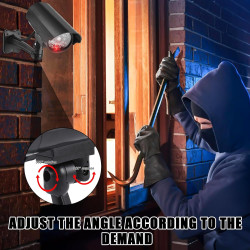 GOMETY Lot de 2 caméras factices extérieures, fausse caméra de sécurité avec LED rouge clignotante, caméra CCTV factice de sécur