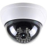 O&W Security Caméra dôme factice - Caméra de surveillance factice avec objectif & 25 LED infrarouges rouges (capteur photo), éta