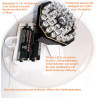 O&W Security Caméra dôme factice - Caméra de surveillance factice avec objectif & 25 LED infrarouges rouges (capteur photo), éta