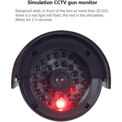 2 Camera Factice Exterieur avec LED, Noir Fausse Camera Surveillance Exterieur, Caméra Factice Extérieur, Camera de Surveillance