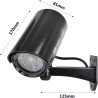 2 Camera Factice Exterieur avec LED, Noir Fausse Camera Surveillance Exterieur, Caméra Factice Extérieur, Camera de Surveillance