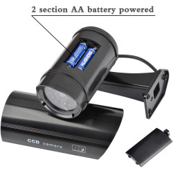 2 Camera Factice Exterieur avec LED, Noir Fausse Camera Surveillance Exterieur, Caméra Factice Extérieur, Camera de Surveillance