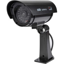 2 Camera Factice Exterieur avec LED, Noir Fausse Camera Surveillance Exterieur, Caméra Factice Extérieur, Camera de Surveillance