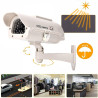 Caméra factice alimentée par l’énergie Solaire, caméra de Simulation de sécurité sans Fil avec lumière LED Clignotante, leurre d