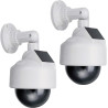 2 Fausses Caméras, Leurres de Caméras, Fausses Caméras de Sécurité dôme CCTV, Fausses Caméras de Surveillance avec LED Rouge Cli