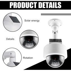 2 Fausses Caméras, Leurres de Caméras, Fausses Caméras de Sécurité dôme CCTV, Fausses Caméras de Surveillance avec LED Rouge Cli
