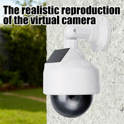 2 Fausses Caméras, Leurres de Caméras, Fausses Caméras de Sécurité dôme CCTV, Fausses Caméras de Surveillance avec LED Rouge Cli