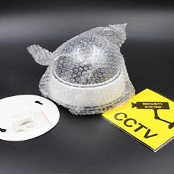 O&W Security Lot de 4 caméras dôme factices Objectif + LED Clignotante, 25 LED IR (Effet visuel), étanches, Ø 9,5 cm/H 6,8 cm, i