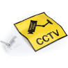 O&W Security Lot de 4 caméras dôme factices Objectif + LED Clignotante, 25 LED IR (Effet visuel), étanches, Ø 9,5 cm/H 6,8 cm, i