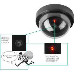 Caméras factices, Fausse de Sécurité Caméra Dôme CCTV avec LED Clignotant Lumière pour Les Entreprises Magasins Accueil, Usage I
