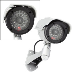 com-four® 2X Caméra factice pour l'extérieur - caméra factice avec Support Mural - Camera Exterieur - Camera factice (02 pièces)