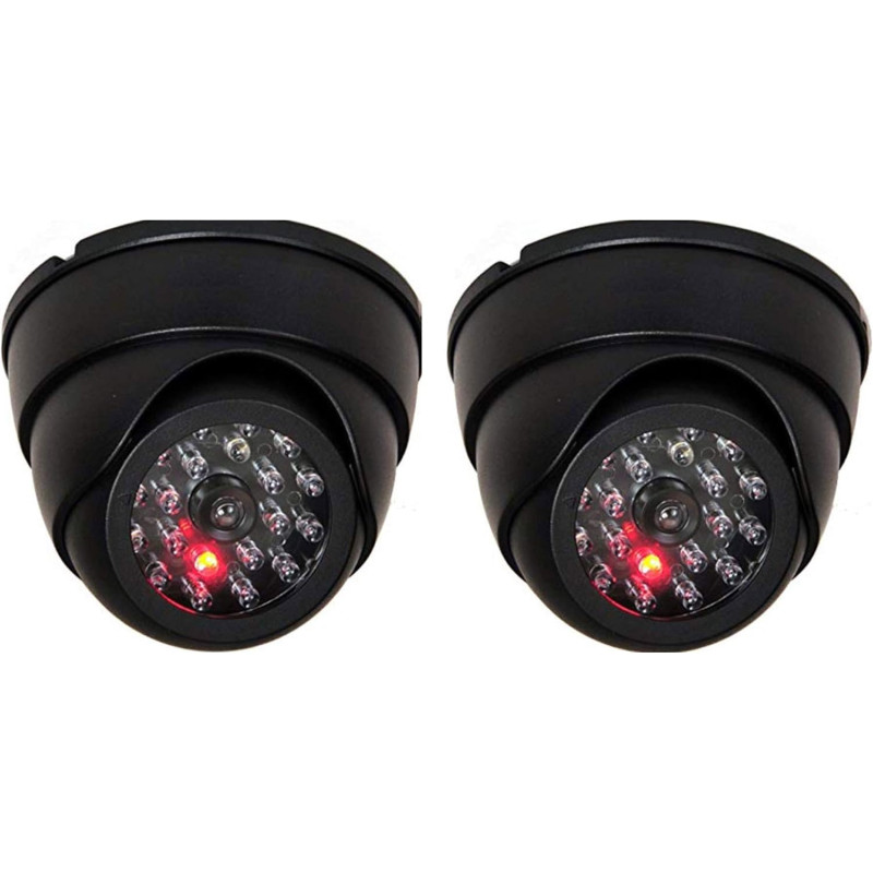 Lot de 2 caméras dôme factice avec caméra Infrarouge factice avec Objectif et Surveillance vidéo Clignotante