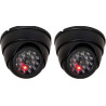 Lot de 2 caméras dôme factice avec caméra Infrarouge factice avec Objectif et Surveillance vidéo Clignotante