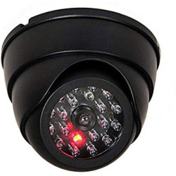 Lot de 2 caméras dôme factice avec caméra Infrarouge factice avec Objectif et Surveillance vidéo Clignotante