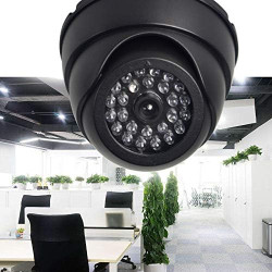 Lot de 2 caméras dôme factice avec caméra Infrarouge factice avec Objectif et Surveillance vidéo Clignotante