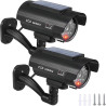 BORDEAG Lot de 2 Camera Factice Exterieur, 135 X 60mm Camera Factice, Caméra Fausse Solaire, Fausse Camera Surveillance Exterieu