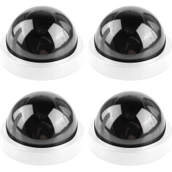 GOMETY Lot de 4 caméras factices avec LED rouge clignotante, caméra de sécurité factice réaliste, caméra CCTV factice, caméra dô