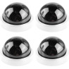 GOMETY Lot de 4 caméras factices avec LED rouge clignotante, caméra de sécurité factice réaliste, caméra CCTV factice, caméra dô