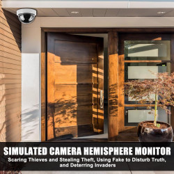 GOMETY Lot de 4 caméras factices avec LED rouge clignotante, caméra de sécurité factice réaliste, caméra CCTV factice, caméra dô