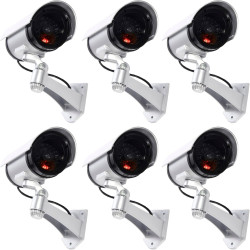 tempo di saldi 6 Faux Caméras De Surveillance en Plein Air Lumière LED Clignotant Infrarouge