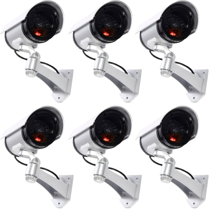 tempo di saldi 6 Faux Caméras De Surveillance en Plein Air Lumière LED Clignotant Infrarouge