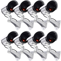 tempo di saldi 8 Faux Caméras De Surveillance en Plein Air Lumière LED Clignotant Infrarouge