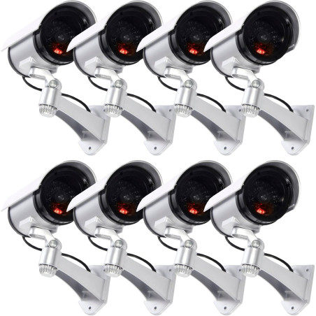 tempo di saldi 8 Faux Caméras De Surveillance en Plein Air Lumière LED Clignotant Infrarouge