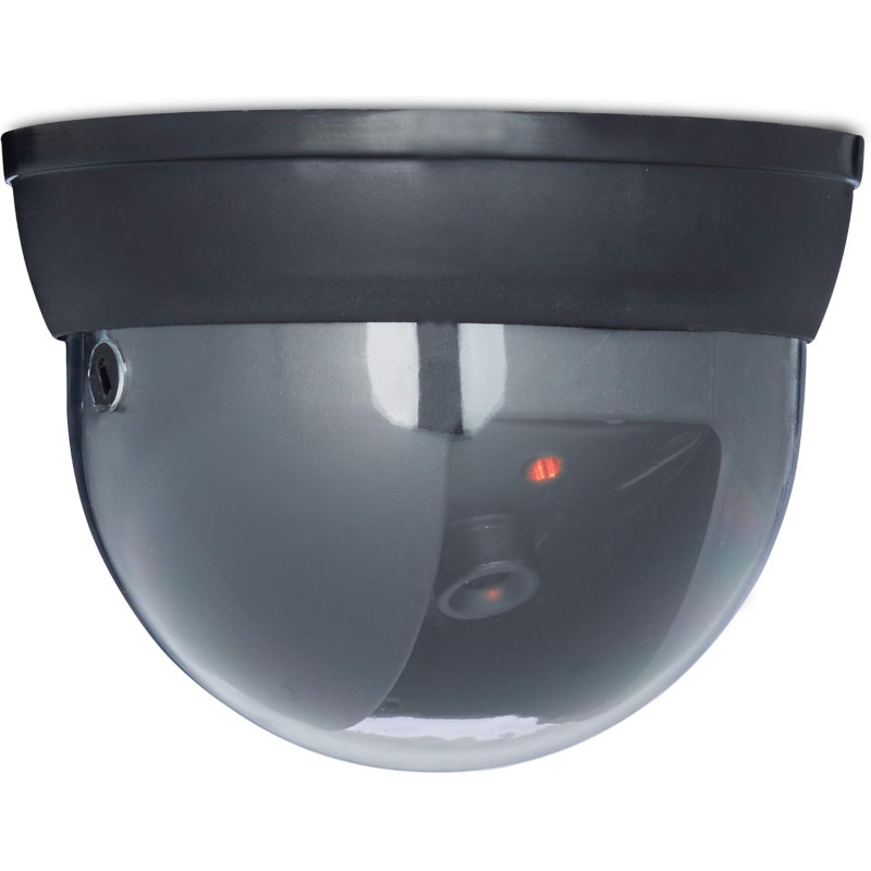 Relaxdays 10020577 Fausse Caméra Surveillance 360 Degré Lampe LED Caméra Factice, Noir