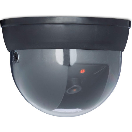 Relaxdays 10020577 Fausse Caméra Surveillance 360 Degré Lampe LED Caméra Factice, Noir