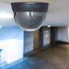 Relaxdays 10020577 Fausse Caméra Surveillance 360 Degré Lampe LED Caméra Factice, Noir