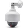 O&W Security Lot de 2 caméras factices Speed-Dome, LED Clignotante Style IR + capteur, étanches avec Pare-Soleil, Support 360°, 