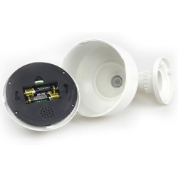 O&W Security Lot de 2 caméras factices Speed-Dome, LED Clignotante Style IR + capteur, étanches avec Pare-Soleil, Support 360°, 