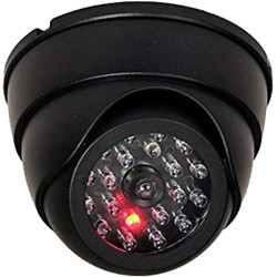 O&W Security Caméra factice, fausse caméra avec objectif et LED clignotante, utilisation à l’intérieur et à l’extérieur