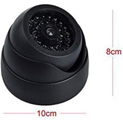 O&W Security Caméra factice, fausse caméra avec objectif et LED clignotante, utilisation à l’intérieur et à l’extérieur
