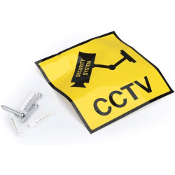 O&W Security Caméra factice, fausse caméra avec objectif et LED clignotante, utilisation à l’intérieur et à l’extérieur