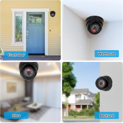 PORFOYO 4 Pièces Caméra Dôme Factice, Caméra Factice De Surveillance CCTV, Fausse De Sécurité, Surveillance Virtuelle De Sécurit