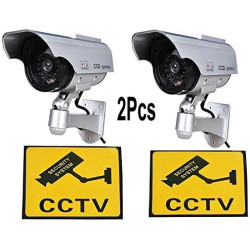 BW Lot de 2 Fausses caméras de vidéosurveillance à énergie Solaire étanches