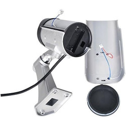 BW Caméra factice – Fausse caméra de vidéosurveillance à énergie solaire avec lumière LED clignotante, utilisation en intérieur 