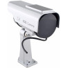 BW Caméra factice – Fausse caméra de vidéosurveillance à énergie solaire avec lumière LED clignotante, utilisation en intérieur 