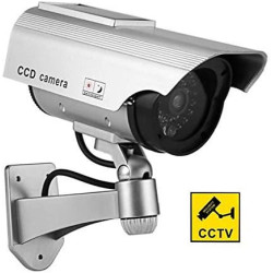 BW Caméra factice – Fausse caméra de vidéosurveillance à énergie solaire avec lumière LED clignotante, utilisation en intérieur 