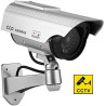 BW Caméra factice – Fausse caméra de vidéosurveillance à énergie solaire avec lumière LED clignotante, utilisation en intérieur 
