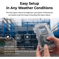 Brinno BCC300-C Kit Vidéo Timelapse - Caméra TLC300 1080P FHD HDR, Écran LCD IPS, Boîtier Protecteur Classe IPX4, Pince de Fixat