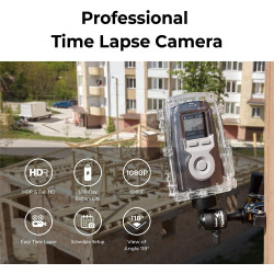 Brinno BCC300-C Kit Vidéo Timelapse - Caméra TLC300 1080P FHD HDR, Écran LCD IPS, Boîtier Protecteur Classe IPX4, Pince de Fixat