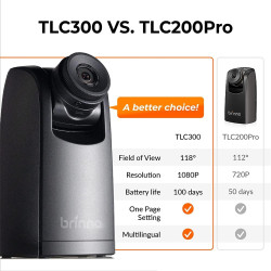 Brinno BCC300-C Kit Vidéo Timelapse - Caméra TLC300 1080P FHD HDR, Écran LCD IPS, Boîtier Protecteur Classe IPX4, Pince de Fixat