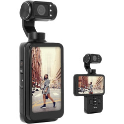 AgfaPhoto Gimbal Realimove MC3X - Caméra Stabilisateur 3 Axes 4K Ultra HD, Écran Tactile Rotatif 3,5", 20 MP, Suivi de Visage, V