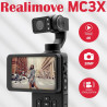 AgfaPhoto Gimbal Realimove MC3X - Caméra Stabilisateur 3 Axes 4K Ultra HD, Écran Tactile Rotatif 3,5", 20 MP, Suivi de Visage, V