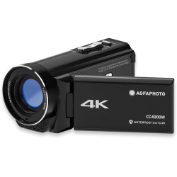 AgfaPhoto Realimove CC4000W - Caméscope Étanche 4K, Écran Tactile 3'', Zoom Numérique 18x, Vidéo 2.7K, Photo 24MP, Modes d'Enreg