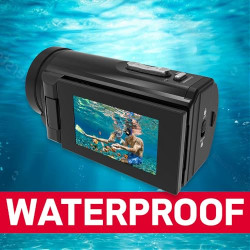 AgfaPhoto Realimove CC4000W - Caméscope Étanche 4K, Écran Tactile 3'', Zoom Numérique 18x, Vidéo 2.7K, Photo 24MP, Modes d'Enreg