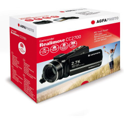 AgfaPhoto Realimove CC2700 – Caméscope Numérique, 2.7K, 24MP, Écran Tactile 3'', Zoom 18X, Télécommande, 2 Batteries Lithium - N